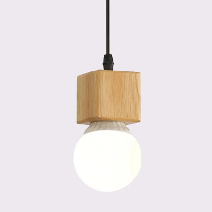 Suspension vintage industrielle rustique en bois Mengjay — LZ4N7Q2