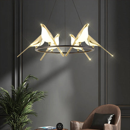 Lustre LED design en forme d’oiseaux dorés Pie — LZ4X9T
