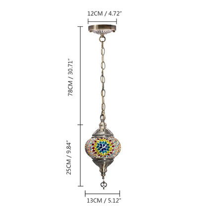 Suspension artisanale en verre mosaïque style méditerranéen — LZ4X9QJ