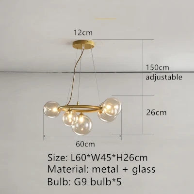 Suspension lustre nordique à bulles pour décoration intérieure — LZ4X9P2
