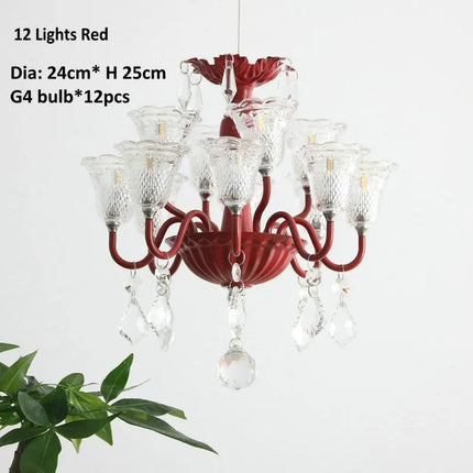 Suspension mini créative avec abat-jour en verre et cristal — LZ4P9XQ