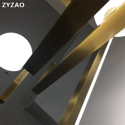 Suspension design en fer et verre pour intérieur contemporain — LZ4Q9XJ