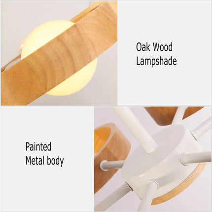 Lustre suspension scandinave minimaliste rotatif 360° en bois — LZ4X9Q2