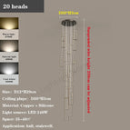 20 têtes / Corps de lampe doré / Lumière chaude, pas de télécommande