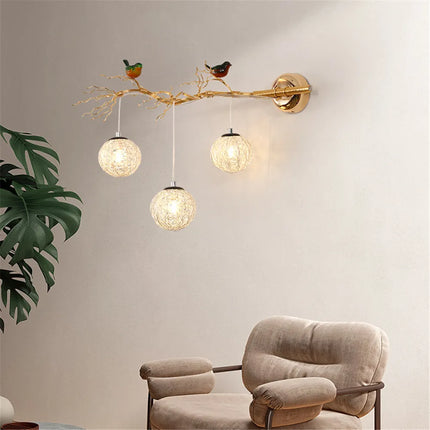 Applique murale LED nordique en aluminium motif nid d’oiseau romantique — LZ4X9T1