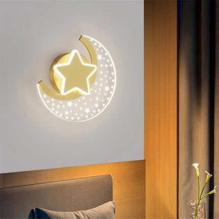 Applique murale LED en forme d’étoile et lune pour déco intérieure — LZ4X9T2