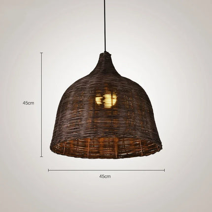 Suspension en rotin et bambou style asiatique rustique pour intérieur — LZ4X9M