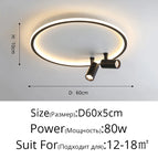 Rond 60cm noir / Blanc chaud, pas de télécommande