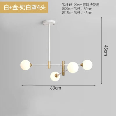 Lustre suspension en verre moderne à forme géométrique nordique — LZ4X9P