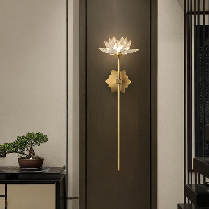 Applique murale LED en cristal forme lotus pour décoration intérieure — LZ4X9T2