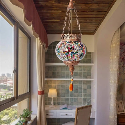 Suspension mosaïque style méditerranéen rétro bohème décorative — LZ4X9T