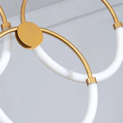 Suspension lustre nordique anneau doré moderne — LZ4P9X