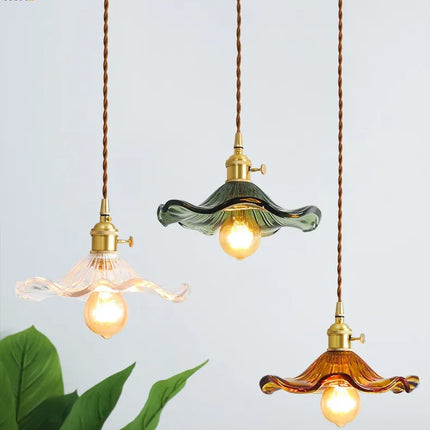 Suspension LED style nordique avec fleurs en verre — LZ4X9P2
