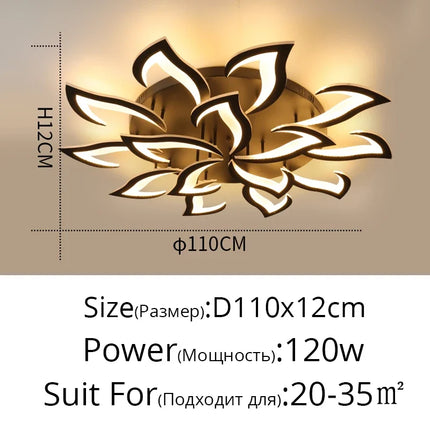 Plafonnier LED en acrylique à pétales en forme de fleur — LZ4X9T1