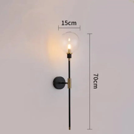 Lustre suspension globe industriel en verre et fer noir vintage — LZ4X9T2