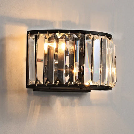 Applique murale moderne en verre et métal noir double tête — LZ4X9Q7P