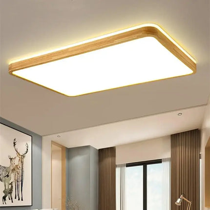 Plafonnier LED ultra-fin en bois massif style japonais 2021 — LZ4X9M