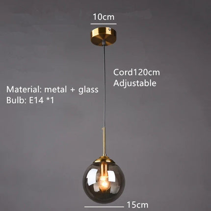 Lustre suspension en verre ambré et métal style nordique pour restaurant — LZ4X9T2