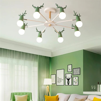 Lustre LED en bois style macaron pour chambre d’enfants — LZ4X9P