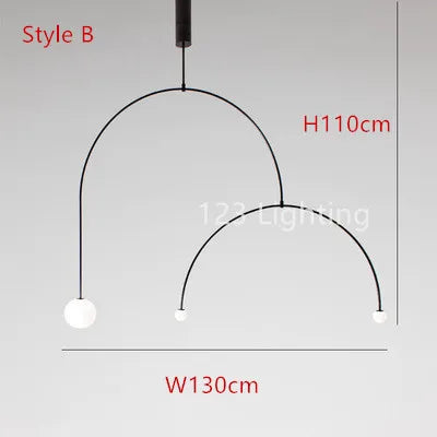 Suspension design en métal noir pour intérieur contemporain — LZ4X9M