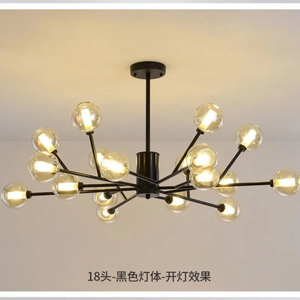 Lustre suspension globe industriel en verre et fer noir vintage — LZ4X9T2