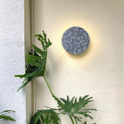 Applique murale LED ronde étanche pour jardin et terrasse en terrazzo et acrylique — LZ4X9P2