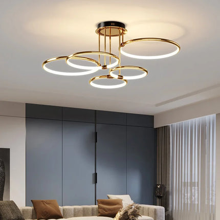 Lustre LED moderne avec variateur et télécommande pour intérieur — LZ4X9J