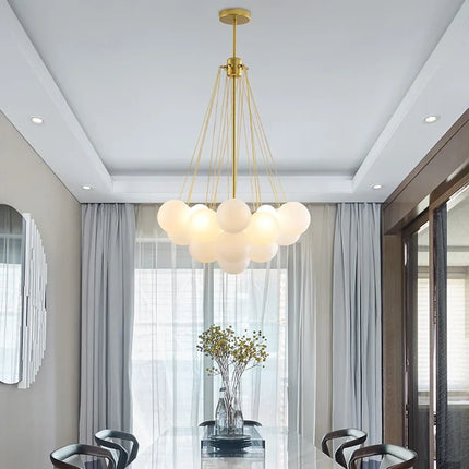 Lustre suspension en verre à bulles style nordique pour intérieur moderne — LZ4X9P