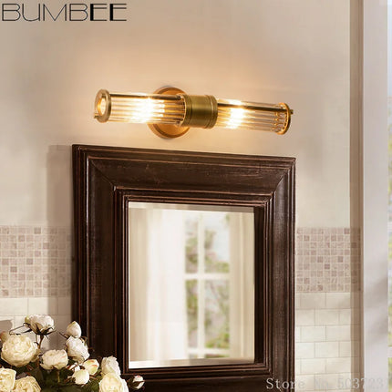 Applique murale vintage en cuivre style américain avec cristal — LZ4X9Q2