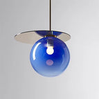 Bleu / Boule de 15 cm / OVNI chromé