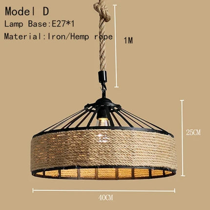 Lustre suspension industriel en fer forgé style rétro pour restaurant et bar — LZ4X9P2