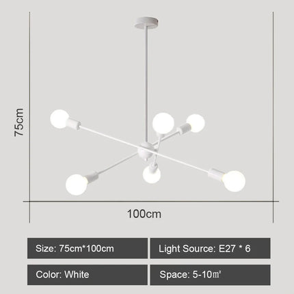 Lustre suspension LED style industriel spoutnik créatif — LZ4X9J