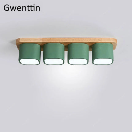 Plafonnier design nordique en bois et fer pour intérieur décoratif — LZ4T9X