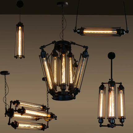 Suspension industrielle vintage avec ampoule Edison pour restaurant — LZ4X9M