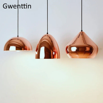Suspension moderne en fer et cuivre avec miroir LED intégré — LZ4X9T