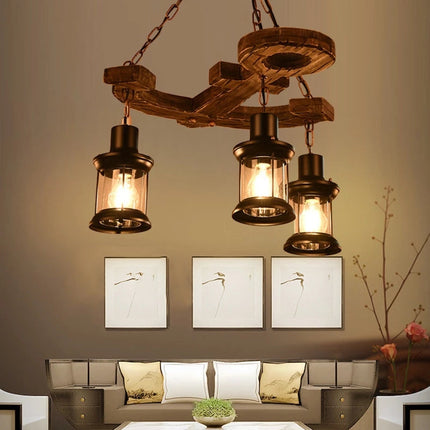 Lustre vintage avec base en bois en forme d'ancre Alaska — LZ4N7Q2W