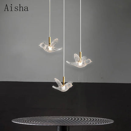 Suspension décorative en cuivre et acrylique forme oiseau — LZ4X9P2