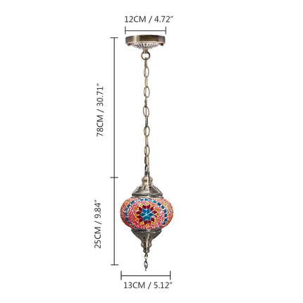 Suspension artisanale en verre mosaïque style méditerranéen — LZ4X9QJ