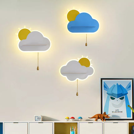Applique murale LED pour enfants en métal avec tirette rose, bleu et blanc — LZ4X9Q7