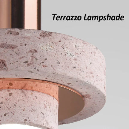 Suspension LED en aluminium avec abat-jour terrazzo pour hôtel et bar — LZ4X9P