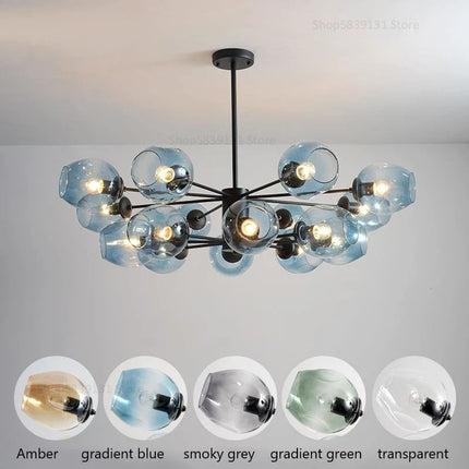 Lustre suspension nordique en verre et fer pour décoration — LZ7D9X