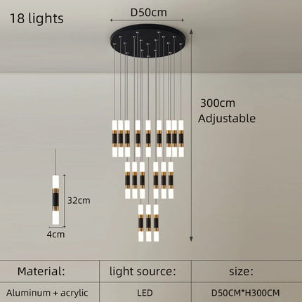 Lustre LED moderne en acrylique pour espaces créatifs — LZ4D9X