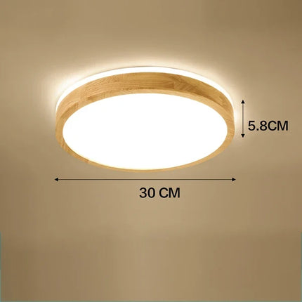 Plafonnier LED ultra-fin en bois massif style japonais 2021 — LZ4X9M