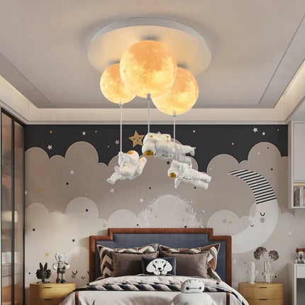 Plafonnier décoratif lune avec astronaute pour chambre — LZ4X9T2