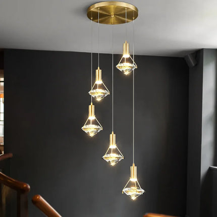 Lustre postmoderne en cristal avec éclairage LED personnalisable — LZ4FJ9