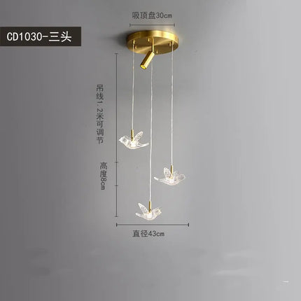 Suspension décorative en cuivre et acrylique forme oiseau — LZ4X9P2