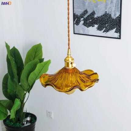Suspension LED style nordique avec fleurs en verre — LZ4X9P2