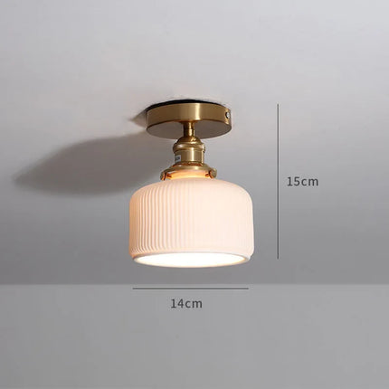 Plafonnier LED nordique en cuivre et céramique — LZ4P9XQ
