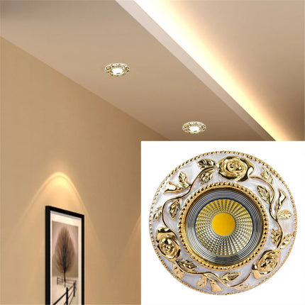 Spot encastrable LED motif rose dorée style européen pour intérieur — LZ4X9B2