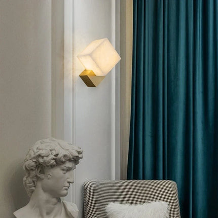 Applique murale carrée en jade avec LED pour salon et chambre — LZ4T9X